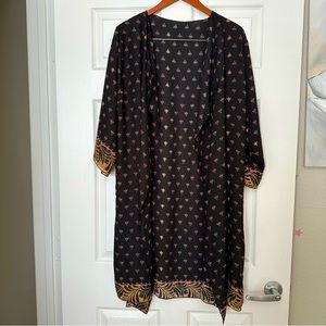 Elegant beautiful black satin cardigan